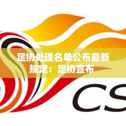 足协处理名单公布最新规定:足协宣布