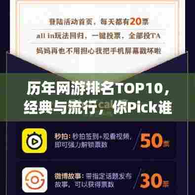 历年网游排名TOP10，经典与流行，你Pick谁？