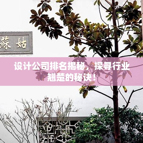 设计公司排名揭秘,探寻行业翘楚的秘诀!