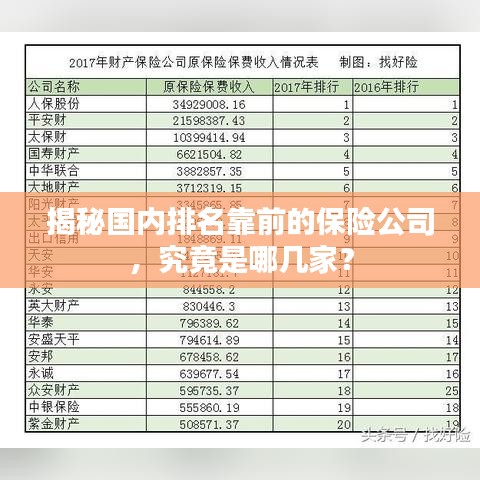 揭秘国内排名靠前的保险公司,究竟是哪几家?