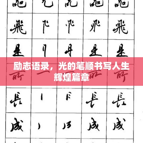 励志语录,光的笔顺书写人生辉煌篇章